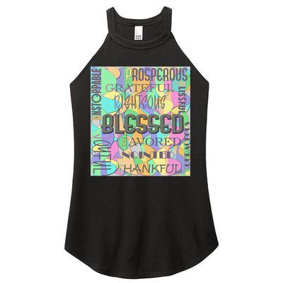 Christian Inspirational Word Collage Women's Perfect Tri Rocker Tank