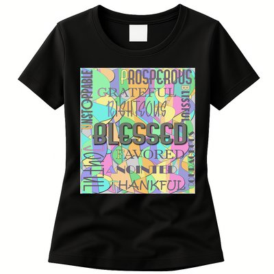 Christian Inspirational Word Collage Womens T-Shirt