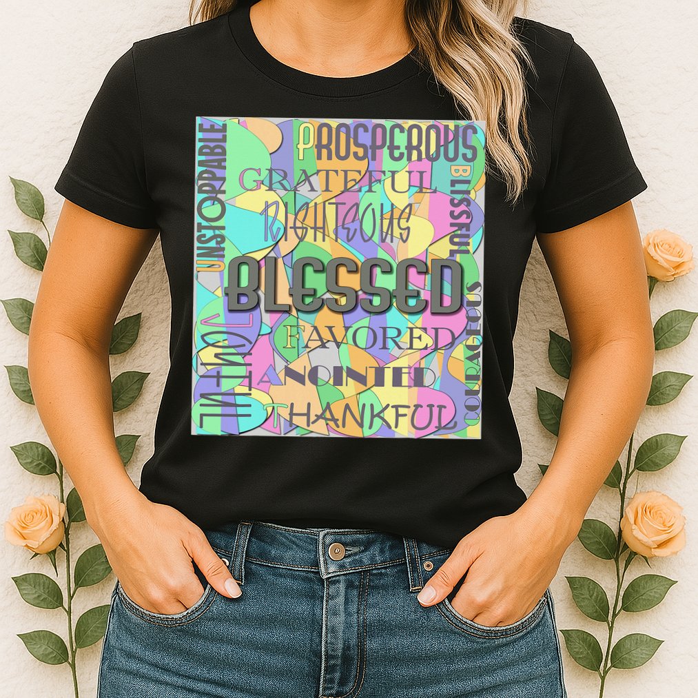 Christian Inspirational Word Collage Womens T-Shirt