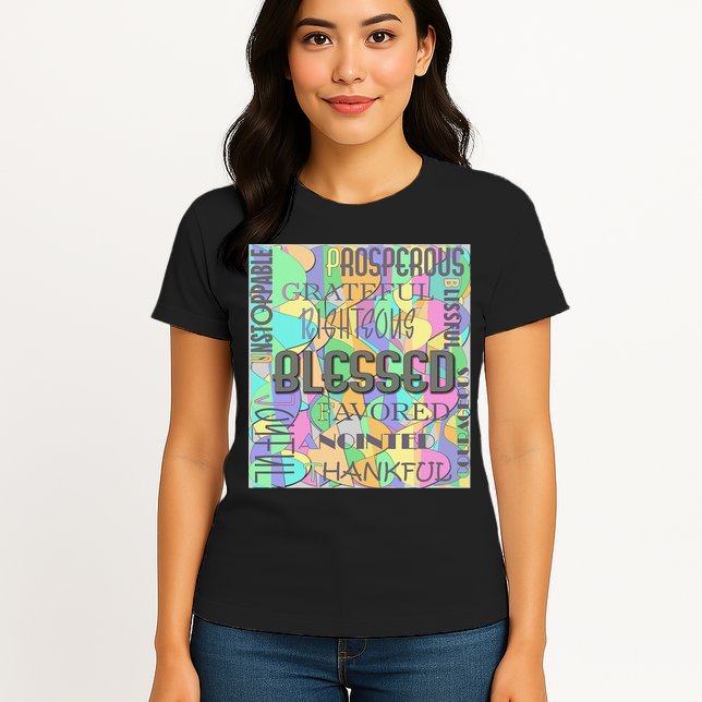 Christian Inspirational Word Collage Womens T-Shirt