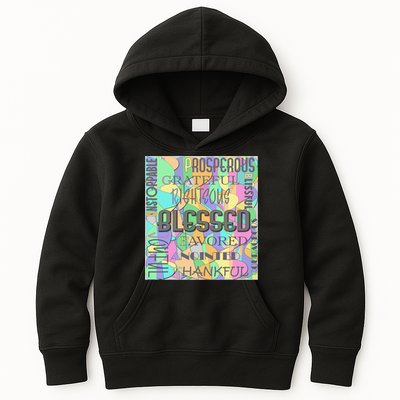 Christian Inspirational Word Collage Kids Hoodie