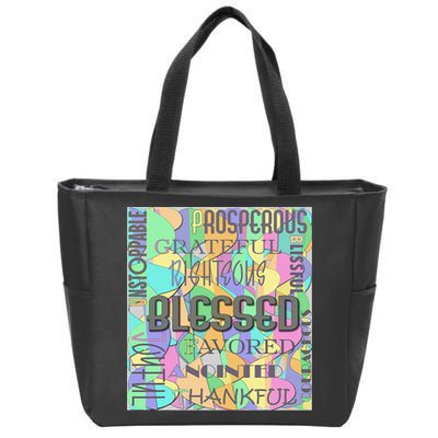 Christian Inspirational Word Collage Zip Tote Bag