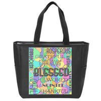 Christian Inspirational Word Collage Zip Tote Bag