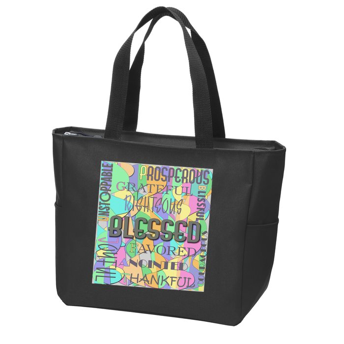 Christian Inspirational Word Collage Zip Tote Bag