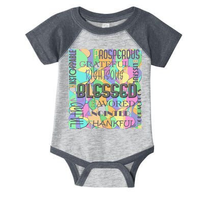 Christian Inspirational Word Collage Infant Baby Jersey Bodysuit