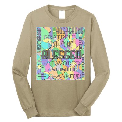 Christian Inspirational Word Collage Long Sleeve Shirt