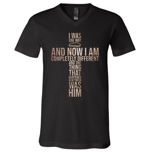 Christian I Was One Way And Now I Am Completely Different V-Neck T-Shirt