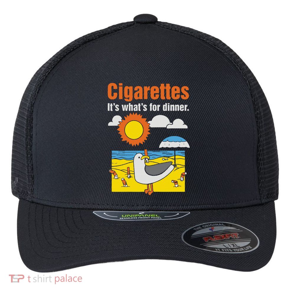Cigarettes It’S What’S For Dinner Flexfit Unipanel Trucker Cap