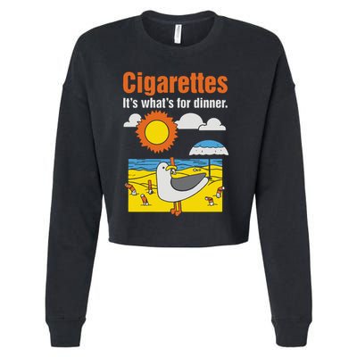 Cigarettes It’S What’S For Dinner Cropped Pullover Crew