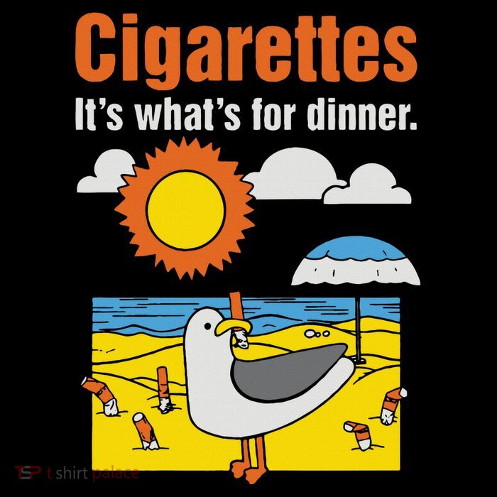 Cigarettes It’S What’S For Dinner Cropped Pullover Crew