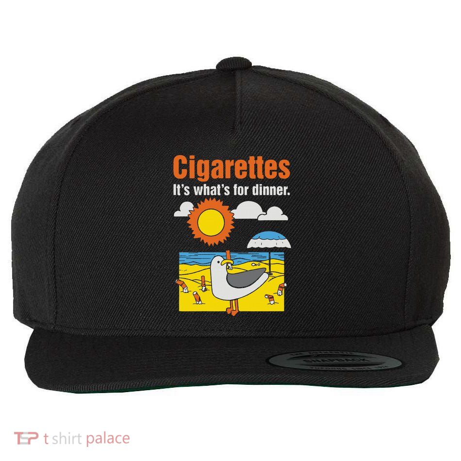 Cigarettes It’S What’S For Dinner Wool Snapback Cap