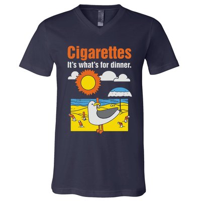 Cigarettes It’S What’S For Dinner V-Neck T-Shirt