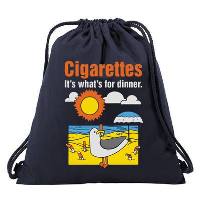 Cigarettes It’S What’S For Dinner Drawstring Bag