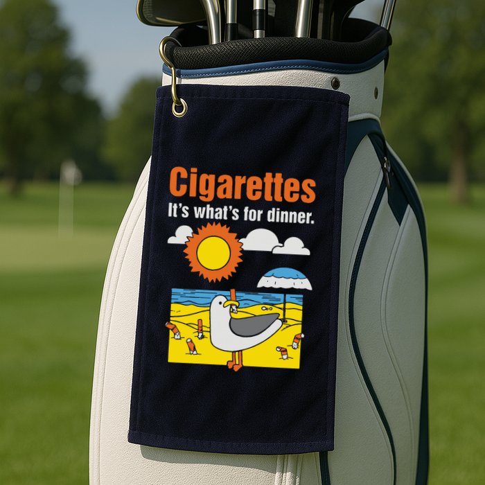 Cigarettes It’S What’S For Dinner Golf Towel