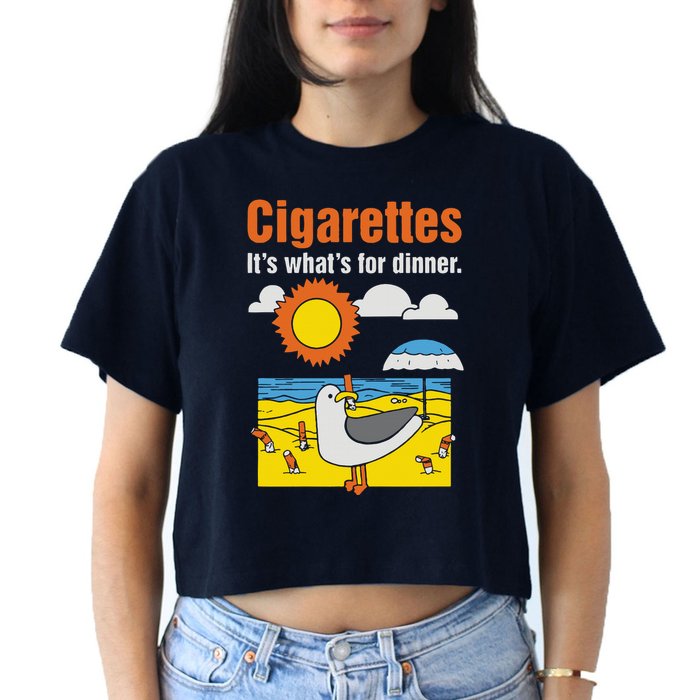 Cigarettes It’S What’S For Dinner Crop Top