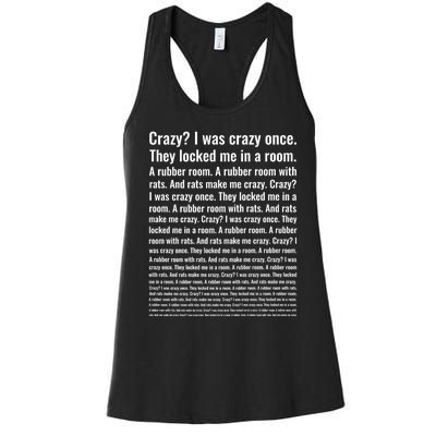 Crazy? I Was Crazy Once. Funny Trending Meme Women's Racerback Tank