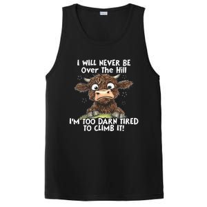 Cow I Will Never Be Over The Hill IM Too Darn Tired To Clim PosiCharge Competitor Tank