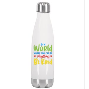 Cute If You Can Be Anything Be Kind Autism Awareness Cool Gift Stainless Steel Insulated Water Bottle