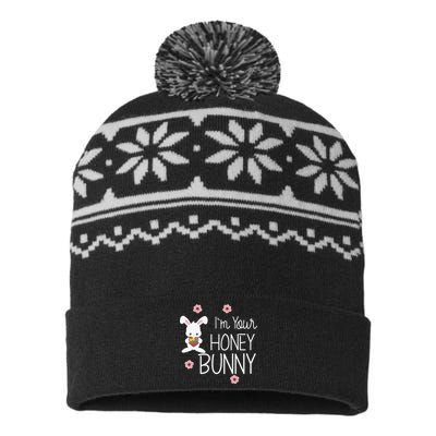 Cute I'm Your Honey Bunny Easter Love Rabbit USA-Made Snowflake Beanie