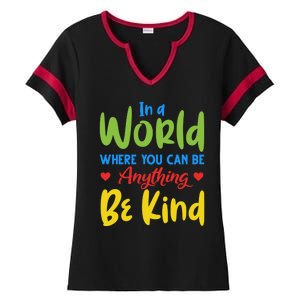 Cute If You Can Be Anything Be Kind Autism Awareness Gift Ladies Halftime Notch Neck Tee