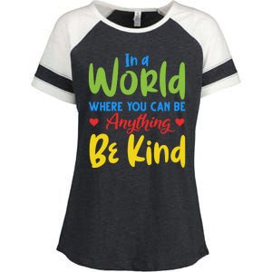 Cute If You Can Be Anything Be Kind Autism Awareness Gift Enza Ladies Jersey Colorblock Tee