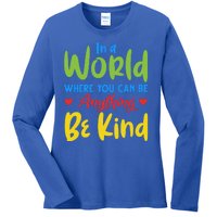 Cute If You Can Be Anything Be Kind Autism Awareness Gift Ladies Long Sleeve Shirt