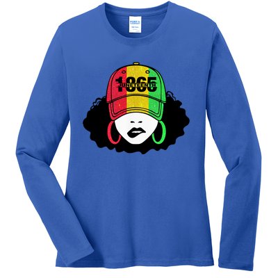 Celebrate Juneteenth 1865 Black Magic Melanin Gift Ladies Long Sleeve Shirt