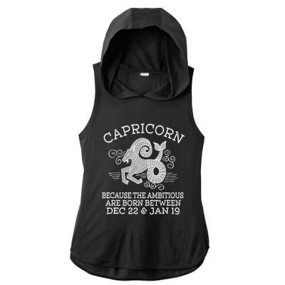 Capricorn January 19 Zodiac Astrology Star Horoscope Sign Ladies PosiCharge Tri-Blend Wicking Draft Hoodie Tank