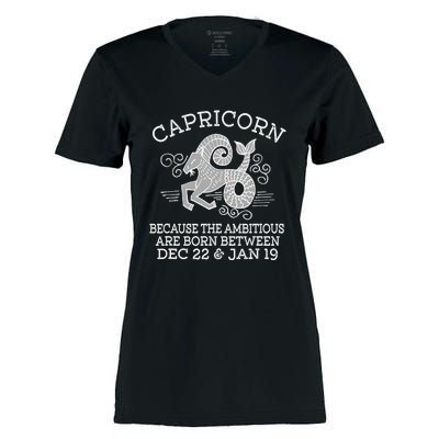 Capricorn January 19 Zodiac Astrology Star Horoscope Sign Women's Momentum V-Neck T-Shirt