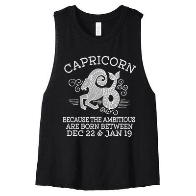 Capricorn January 19 Zodiac Astrology Star Horoscope Sign Women's Racerback Cropped Tank