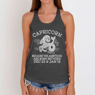 Capricorn January 19 Zodiac Astrology Star Horoscope Sign Women's Knotted Racerback Tank