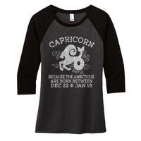 Capricorn January 19 Zodiac Astrology Star Horoscope Sign Women's Tri-Blend 3/4-Sleeve Raglan Shirt