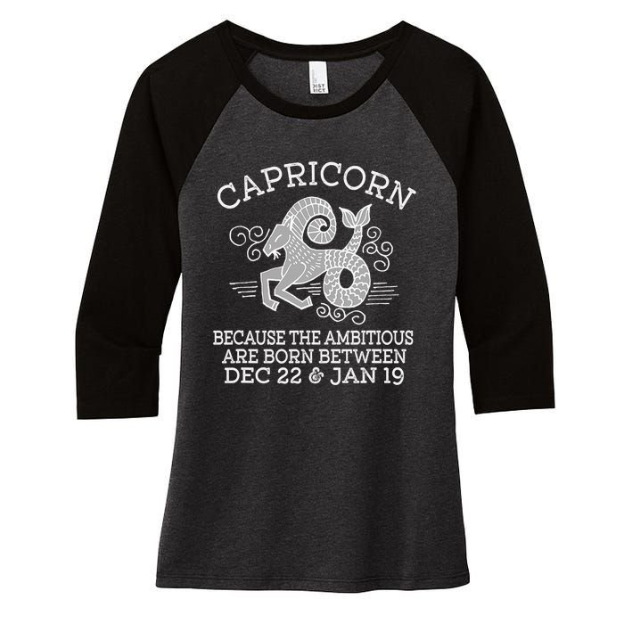 Capricorn January 19 Zodiac Astrology Star Horoscope Sign Women's Tri-Blend 3/4-Sleeve Raglan Shirt