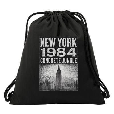 Concrete Jungle 1984 New York Drawstring Bag