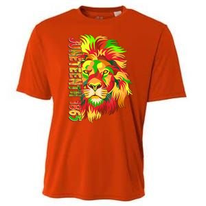 Cool Juneteenth 1865 Lion Head Face Cooling Performance Crew T-Shirt