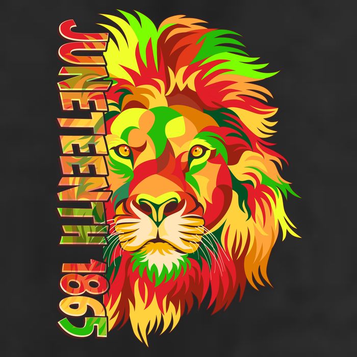 Cool Juneteenth 1865 Lion Head Face Cool Comfort Performance Bucket Hat