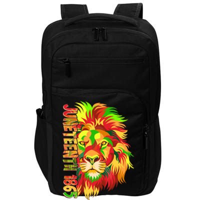 Cool Juneteenth 1865 Lion Head Face Impact Tech Backpack