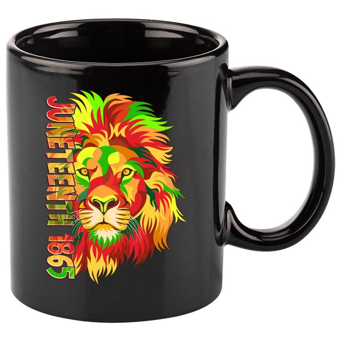 Cool Juneteenth 1865 Lion Head Face 11oz C Handle Ceramic Mug