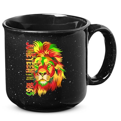 Cool Juneteenth 1865 Lion Head Face 15oz Campfire Ceramic Mug