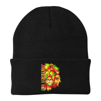 Cool Juneteenth 1865 Lion Head Face Knit Cap Winter Beanie
