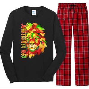 Cool Juneteenth 1865 Lion Head Face Long Sleeve Pajama Set