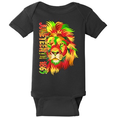 Cool Juneteenth 1865 Lion Head Face Baby Bodysuit