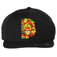 Cool Juneteenth 1865 Lion Head Face Wool Snapback Cap
