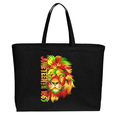 Cool Juneteenth 1865 Lion Head Face Cotton Canvas Jumbo Tote