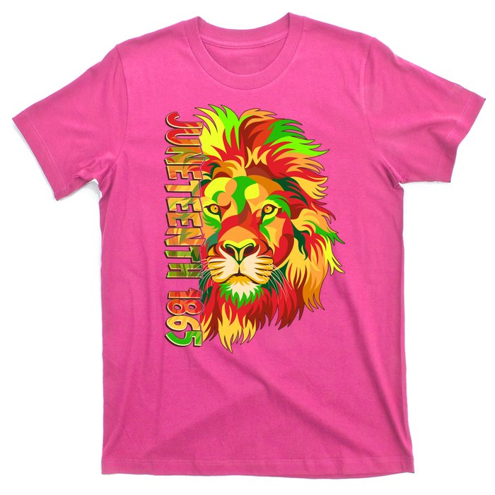 Cool Juneteenth 1865 Lion Head Face T-Shirt