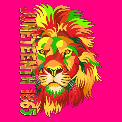 Cool Juneteenth 1865 Lion Head Face T-Shirt