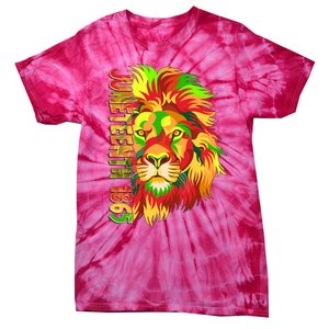 Cool Juneteenth 1865 Lion Head Face Tie-Dye T-Shirt