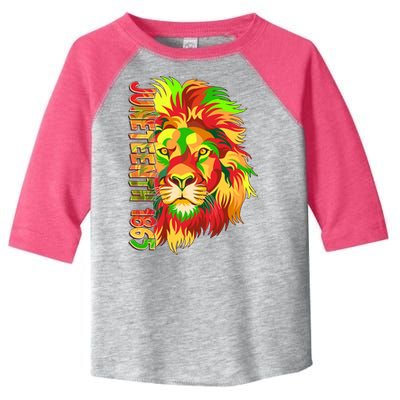 Cool Juneteenth 1865 Lion Head Face Toddler Fine Jersey T-Shirt