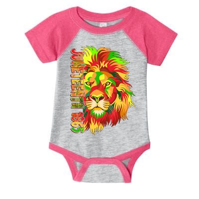 Cool Juneteenth 1865 Lion Head Face Infant Baby Jersey Bodysuit