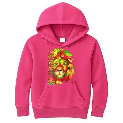 Cool Juneteenth 1865 Lion Head Face Kids Hoodie
